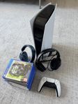 Playstation 5 - Disc Version + 10 Spel, 2 Hörlurar