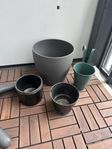 Krukor olika storlekar altan balkong inomhus
