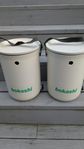 Bokashi 2.0 gräddvit - 2 st designade hinkar för köksbän