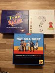 3 stycken olika spel: True or Fralse, Concept, Nåt ska bort