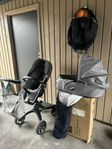 barnvagn set med tillbehör 