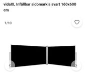 utdragbara insynsskydd vindskydd 1.60×6m svarta