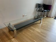 TV-bänk i hjärtat glas & krom