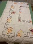 Retro stor broderad bordsduk från 50-talet