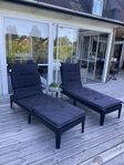solsängar 2 st svart plastrotting