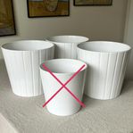 IKEA KARDEMUMMA Krukor, keramik, vit, 24 cm, 3 st