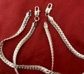 En ny halsband vacker silver pläterad kedja sterling 925