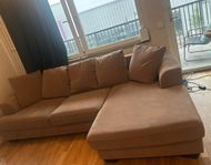 Brun 4sits soffa med vänster divan