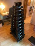 Hantelpaket 10 par, 1-10kg (inkl. ställ)