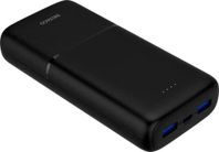 Powerbank 20000 mAh, Laddning on the go, Svart