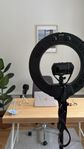 Ring light, videolampa, fotolampa, ringlampa med stativ