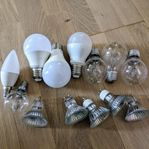 Ljuskällor / glödlampor: LED, halogen, E27, E14, GU10