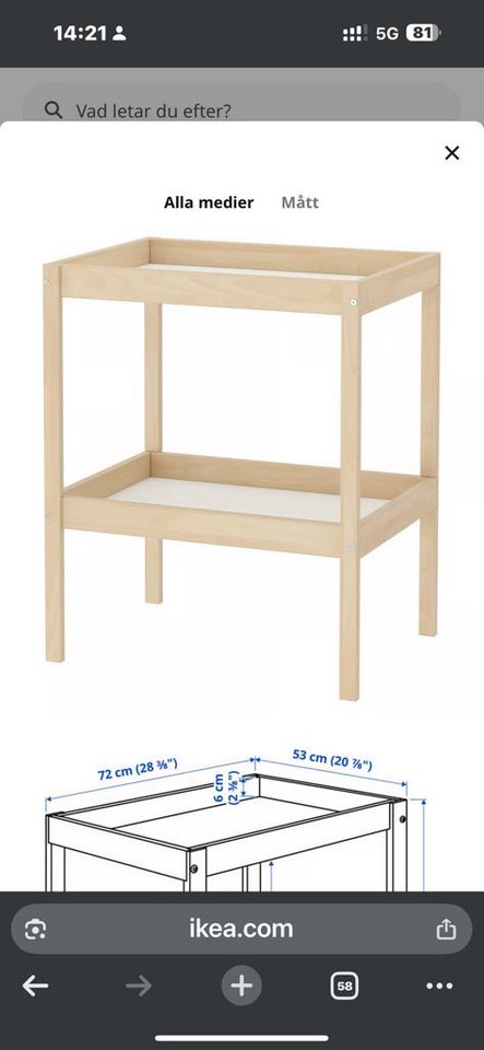 IKEA Sniglar skötbord med för...