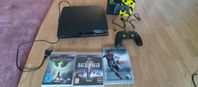 Playstation 3 slim med 3 spel och en kontroll