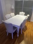 Vitt Matbord med 6 Stolar – Nytt Skick!