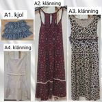 Stl.130 och 134/140 Klänningar, kjol kläder 