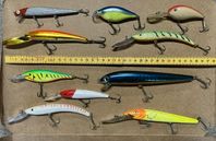 10 wobbler fiskedrag för abborre, gös, öring och gädda