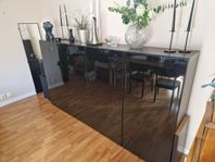 Golvskåp Ikea Bestå 2 st, svart med högglansluckor