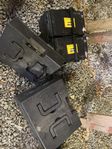 6 st blybatterier i batterilådor