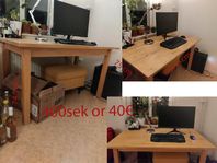 Skrivbord i massivt trä (vintage IKEA)