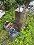 Kamin i koppar till badtunna