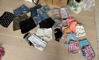 Shortspaket 25 delar, jeans shorts kjol mm flicka 134-140