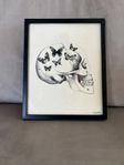 VANILLA FLY poster print skull döskalle fjäril tavla vinta
