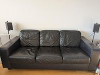 3 sits leather soffa
