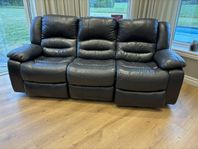 3-Sits soffa i konstskinn med elektrisk recliner