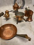 Mini Set Koppar gryta stekpanna med mera
