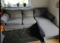 IKEA Ektorp 3-sitssoffa med divan + fotpall (med förvaring)
