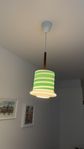 TAKLAMPA / Glas och Teak / 1900-tal