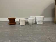 Diverse krukor - Terracotta, Beige, Grå, Vit