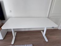 Skrivbord sitt/stå, vit, 160x80 cm, IKEA BEKANT 