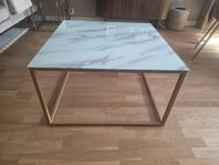 Soffbord med träben glas / marmor 75x75 cm