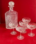 Karaff med tillhörande glas - Likörservis 