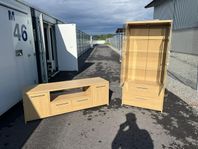 TV-bänk & Vitrinskåp – Stilrent Set i Bra Skick (MIO)