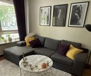 Soffa grå med divan (Mio)