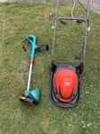 Bortskänkes - Flymo gräsklippare och Bosch trimmer