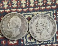 Två tvåkronor: 1900 & 1897! 80 % silver!