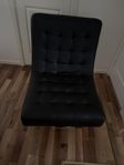 snurr svart enkel skinn lounge soffa