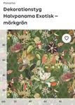 Uppsydda gardiner i grönt exotiskt tyg