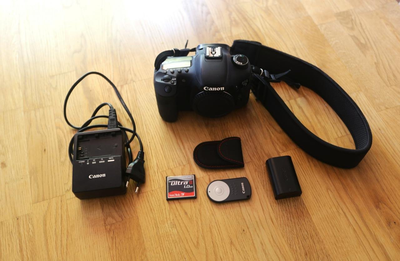 Canon 5D med tillbehör