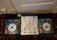 2 Denon DJ-spelare och mixer - CD, MP3