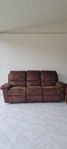 Cheers 3-sits reclinersoffa brun