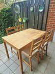 IKEA - Dining Set 4 People Natural Wood Table with 4 Chairs
