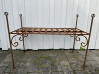 Bänk i oxiderad järnsmide, trädgårdsbänk & bord
