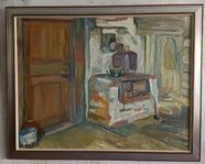 May Nicklasson,   Stor oljemålning    92 x 73 cm