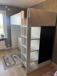 Loftsäng IKEA Småstad + madrass + skrivbordsstol