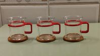 Bodum glöggmuggar i glas med underlägg, 3 stycken
